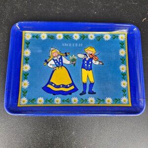 Vintage Swedish Decorative Tray Trinket Dish Gerhards Plastic Melamine 4" x 6"